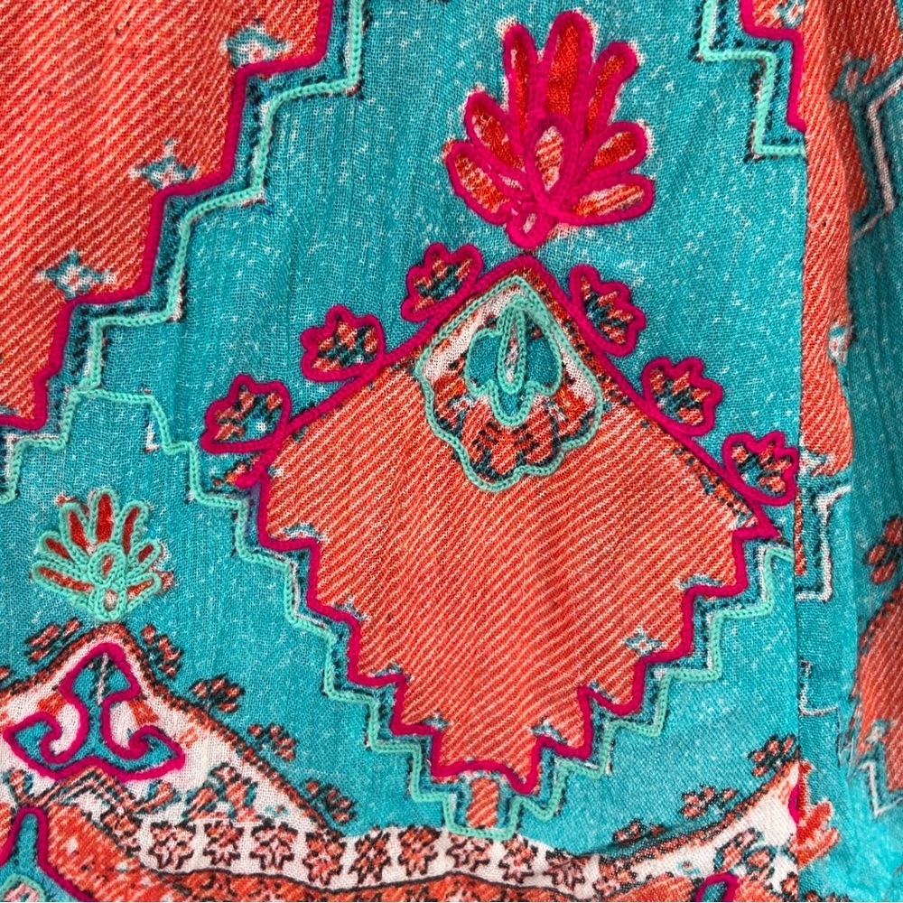 Hemant and Nandita Embroidered Cotton Cape Top size Small - Picture 5 of 7